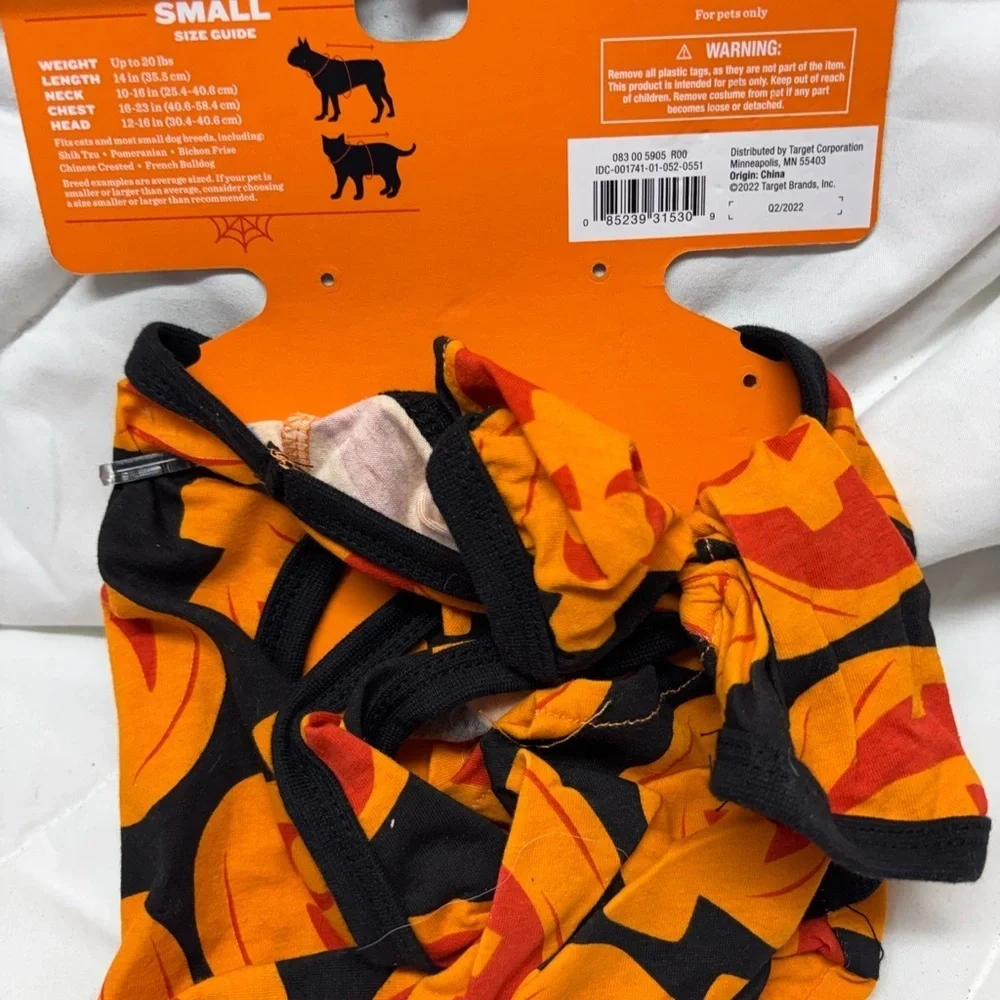 Hyde Eek! Dog Halloween Pumpkin Pet Pajamas Black and Orange size SM up to 20lbs